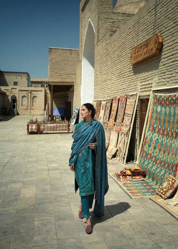 Beneath Bukhara by Mushq Unstitched Embroidered Corduroy 3 Piece Suit MU26UBBW Azure Courtyard HUNWI260109 - Winter Collection