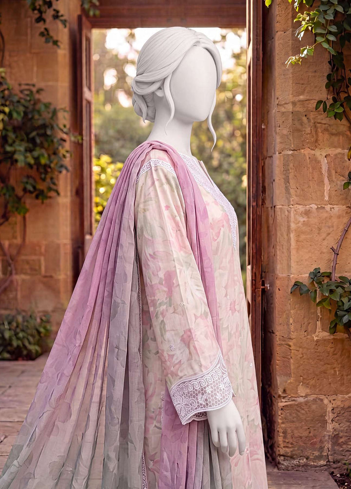 Kaftan Silk by HZ Textiles RTW Printed Rawsilk 3 Piece Suit HZ26RKS XRPE-3P-009 Carnation - Casual Collection