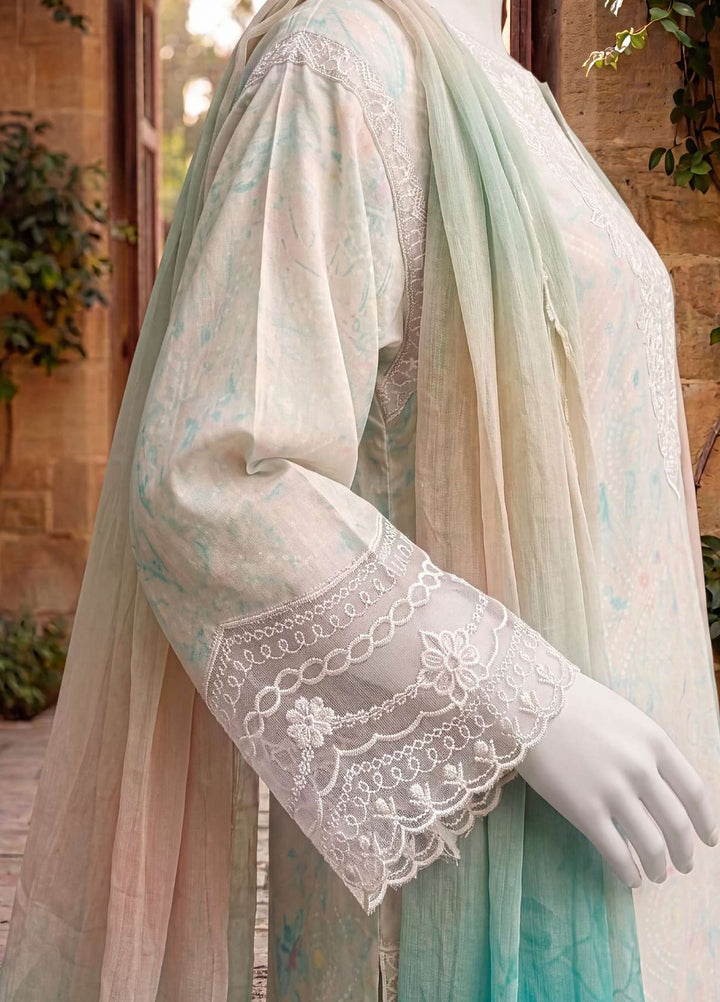 Kaftan Silk by HZ Textiles RTW Printed Rawsilk 3 Piece Suit HZ26RKS XRPE-3P-010 Marsh Mellow - Casual Collection