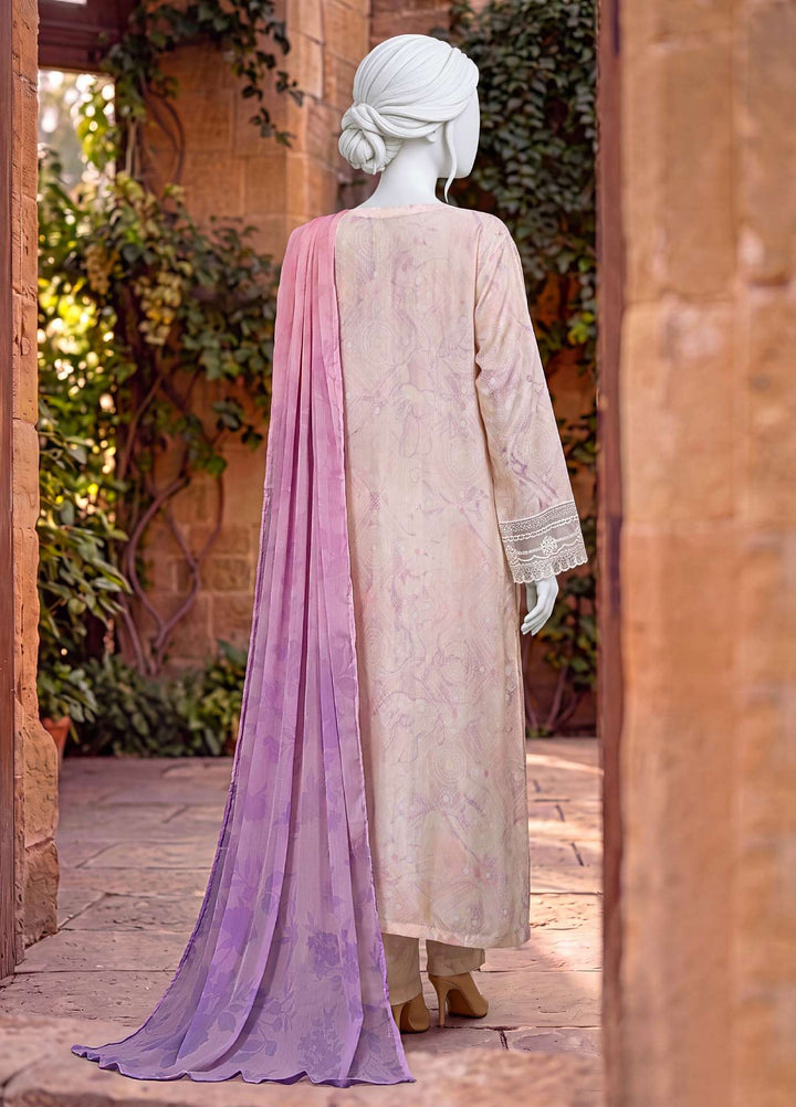 Kaftan Silk by HZ Textiles RTW Printed Rawsilk 3 Piece Suit HZ26RKS XRPE-3P-011 Vanilla - Casual Collection
