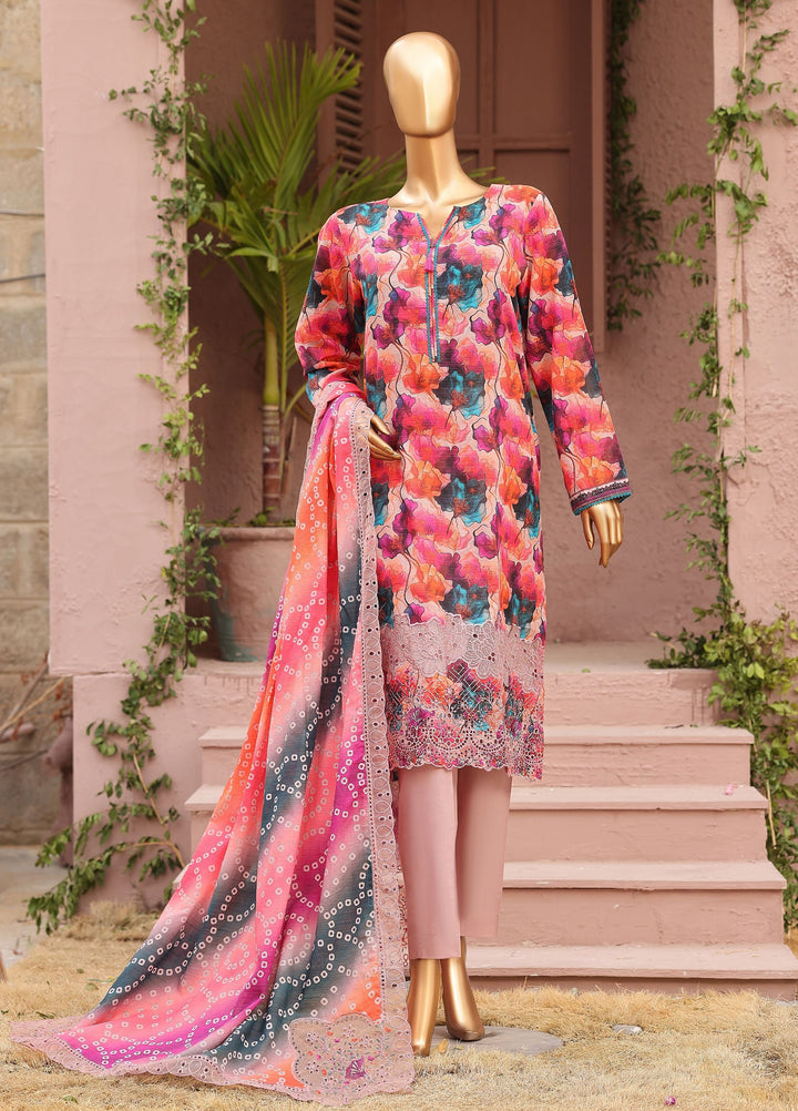 Meenakari by HZ Textiles Unstitched Embroidered Cotton 3 Piece Suit HZ26UCM MEC-1002 - Casual Collection