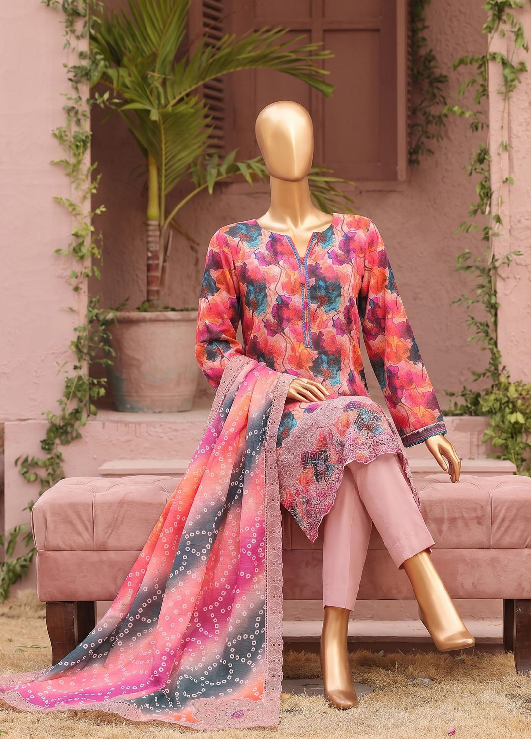 Meenakari by HZ Textiles Unstitched Embroidered Cotton 3 Piece Suit HZ26UCM MEC-1002 - Casual Collection