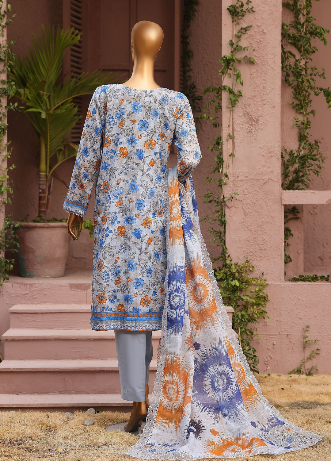 Meenakari by HZ Textiles Unstitched Embroidered Cotton 3 Piece Suit HZ26UCM MEC-1003 - Casual Collection