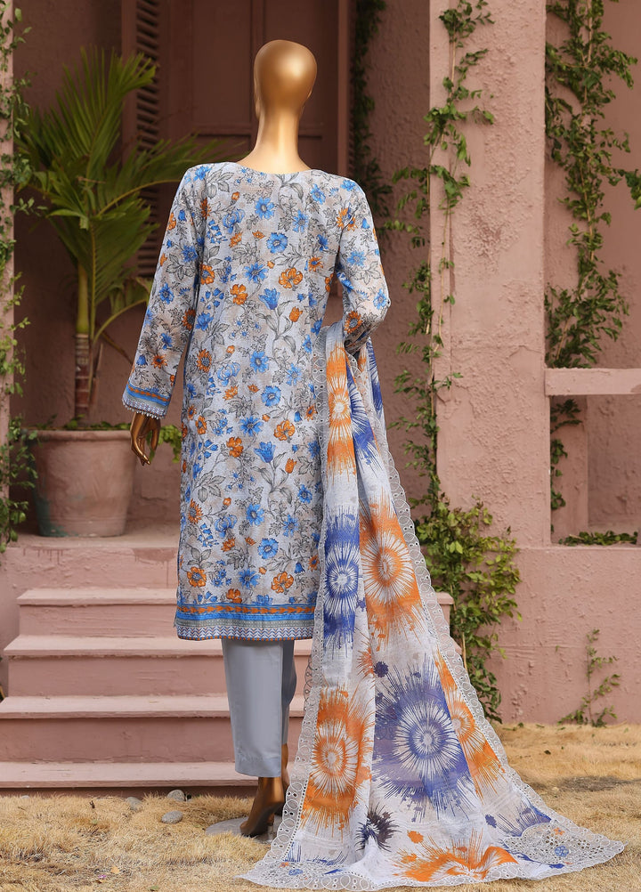 Meenakari by HZ Textiles Unstitched Embroidered Cotton 3 Piece Suit HZ26UCM MEC-1003 - Casual Collection