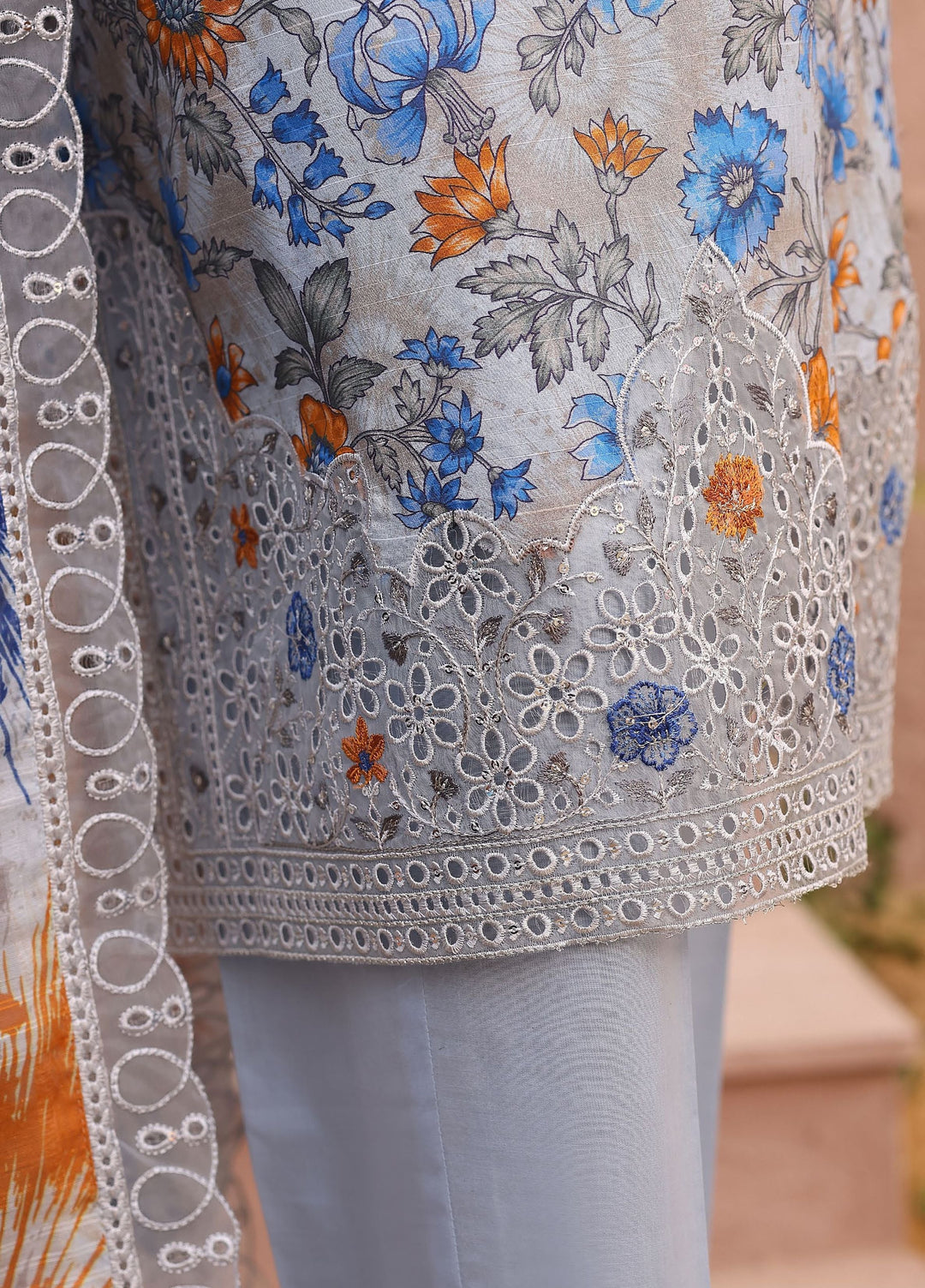 Meenakari by HZ Textiles Unstitched Embroidered Cotton 3 Piece Suit HZ26UCM MEC-1003 - Casual Collection