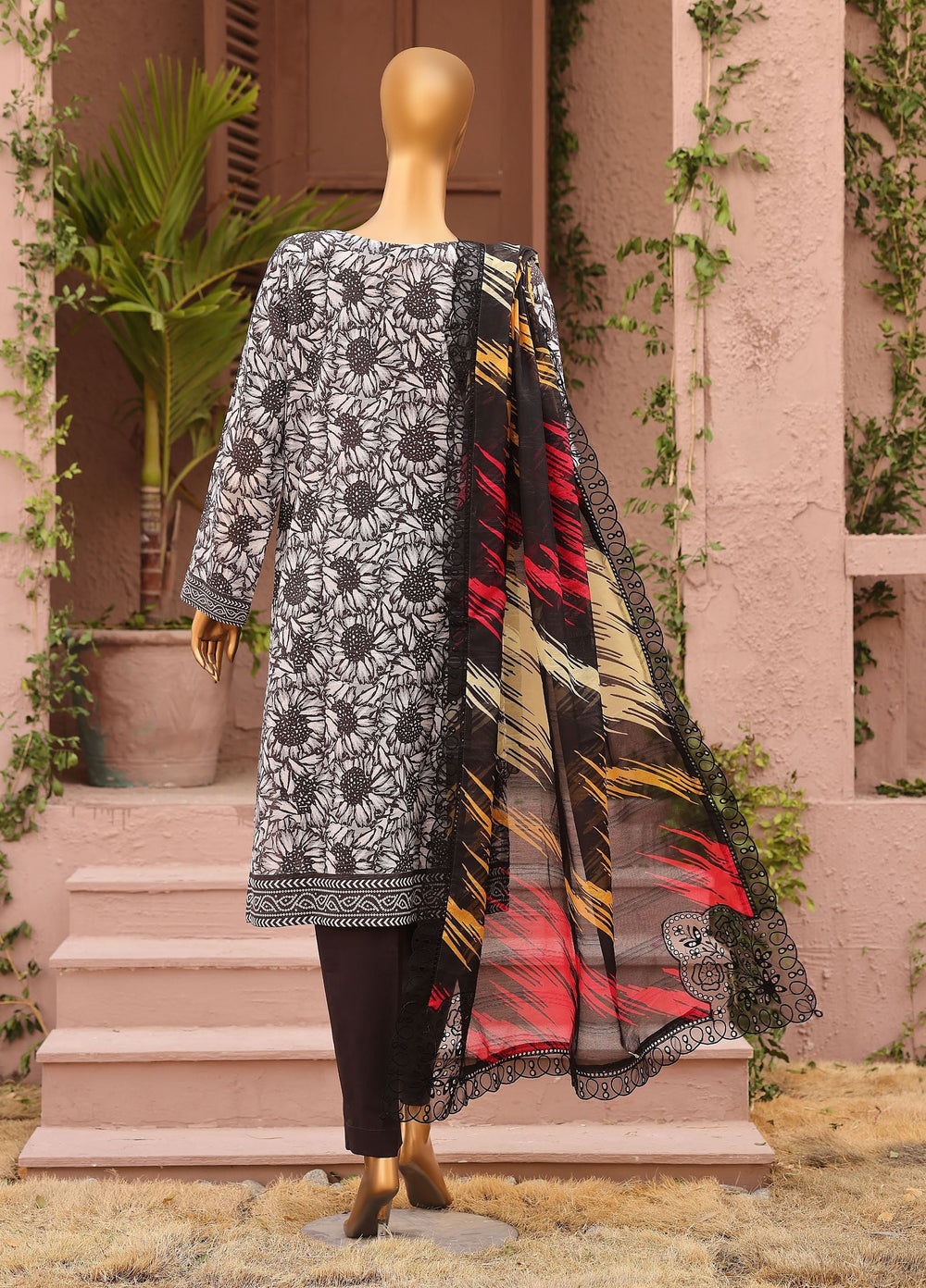 Meenakari by HZ Textiles Unstitched Embroidered Cotton 3 Piece Suit HZ26UCM MEC-1005 - Casual Collection