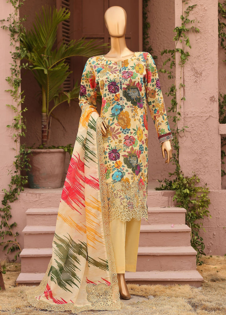 Meenakari by HZ Textiles Unstitched Embroidered Cotton 3 Piece Suit HZ26UCM MEC-1006 - Casual Collection