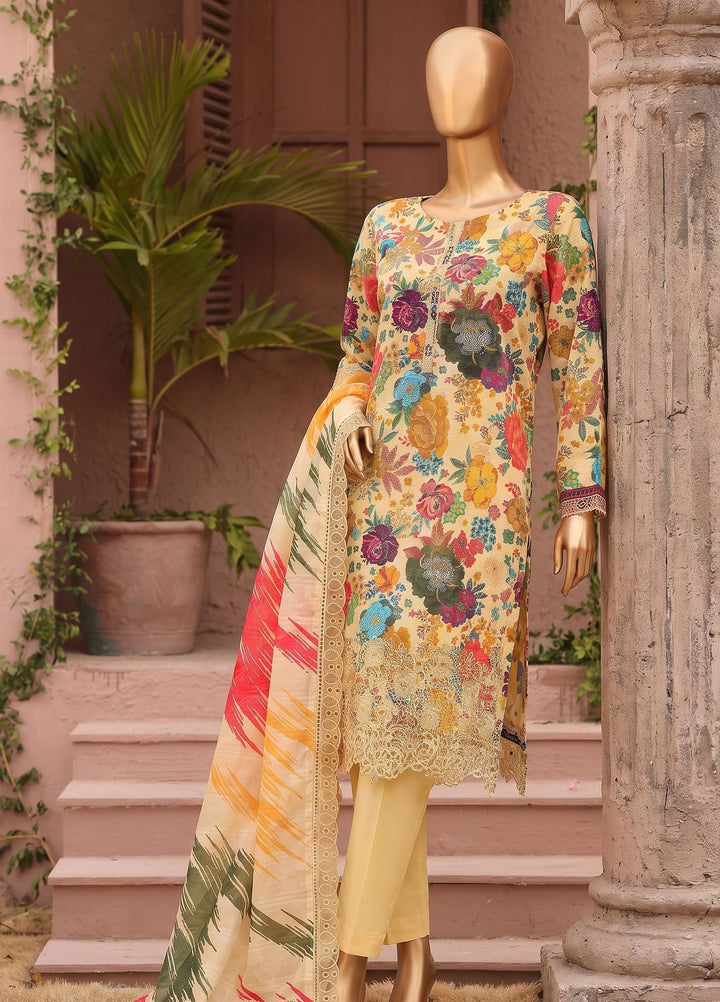 Meenakari by HZ Textiles Unstitched Embroidered Cotton 3 Piece Suit HZ26UCM MEC-1006 - Casual Collection