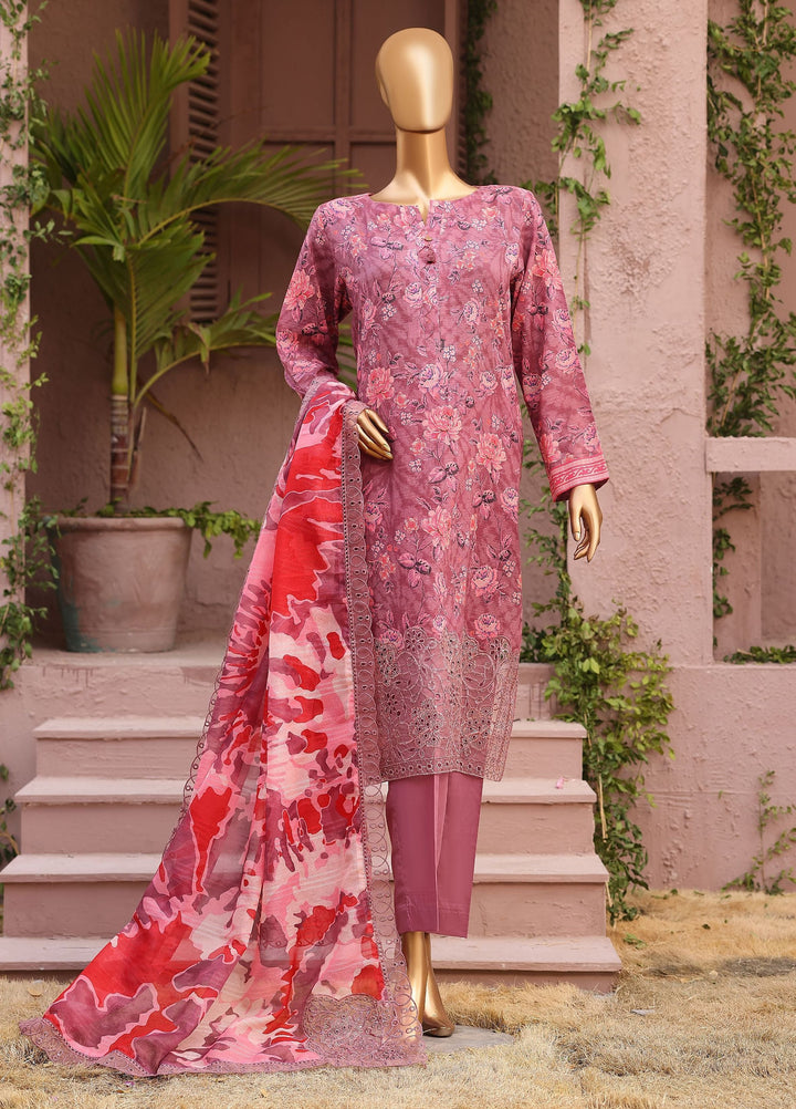 Meenakari by HZ Textiles Unstitched Embroidered Cotton 3 Piece Suit HZ26UCM MEC-1007 - Casual Collection