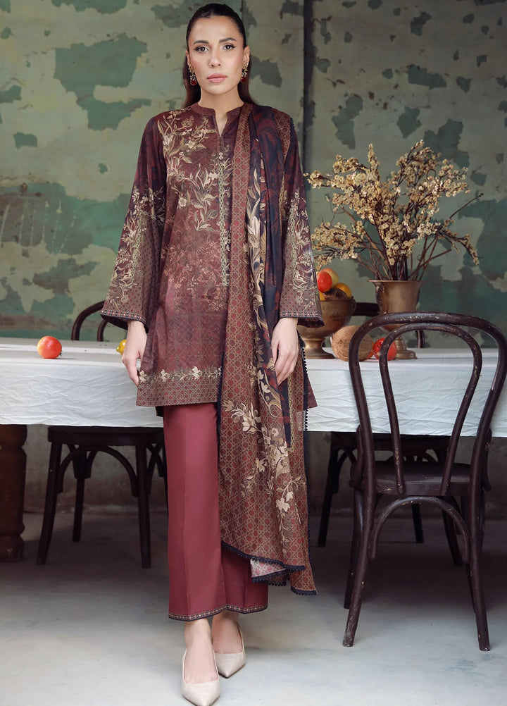 Elara by Sahar Embroidered Cambric Suits Unstitched 3 Piece SHR25EP Hazelwood - Winter Collection