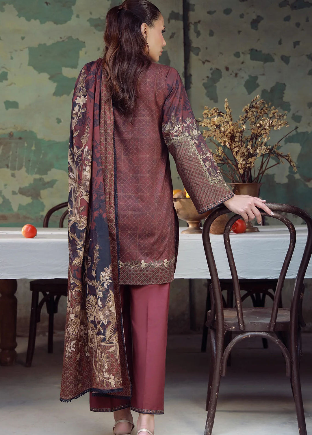 Elara by Sahar Embroidered Cambric Suits Unstitched 3 Piece SHR25EP Hazelwood - Winter Collection