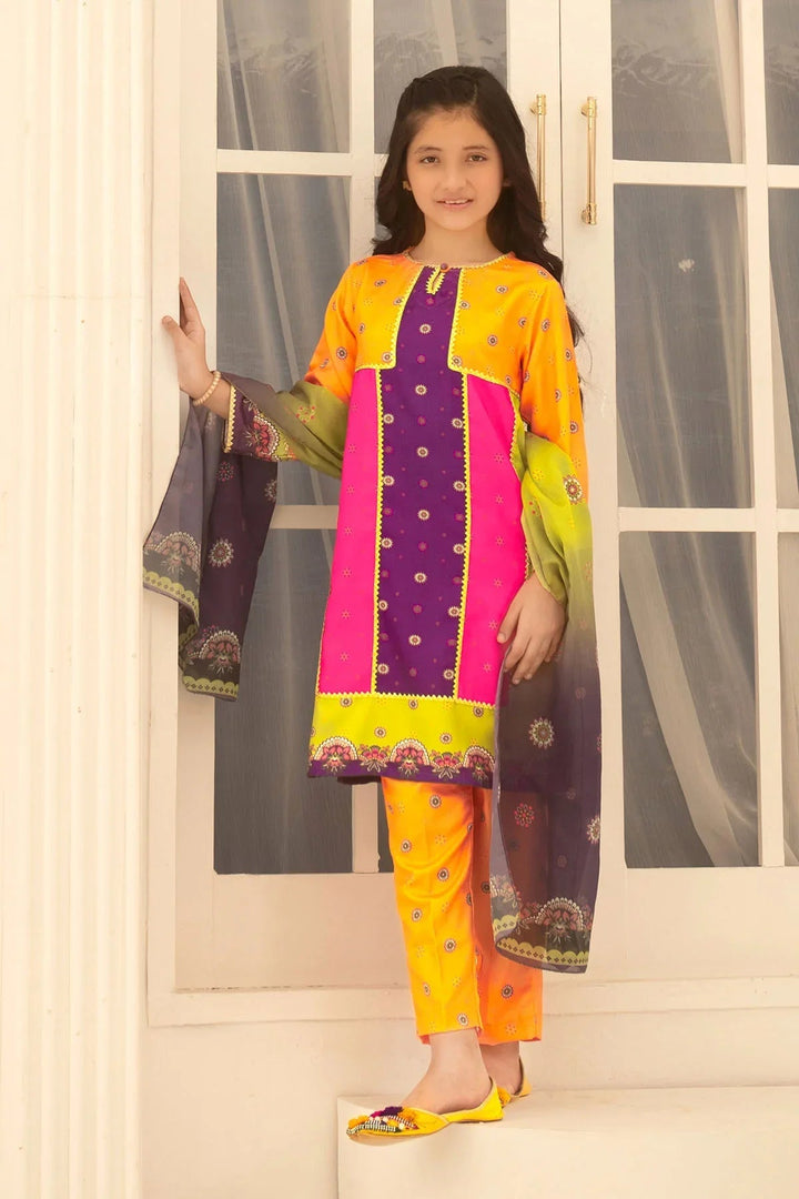 Ochre RTW Printed Girls 3 Piece Herringbone  COR-111 - Summer Collection