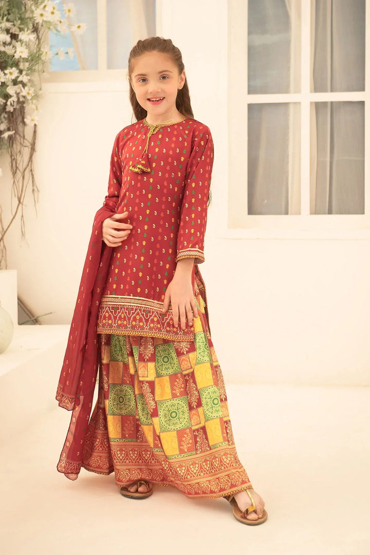 Ochre RTW Printed Girls 3 Piece Herringbone  INDP-19 - Summer Collection