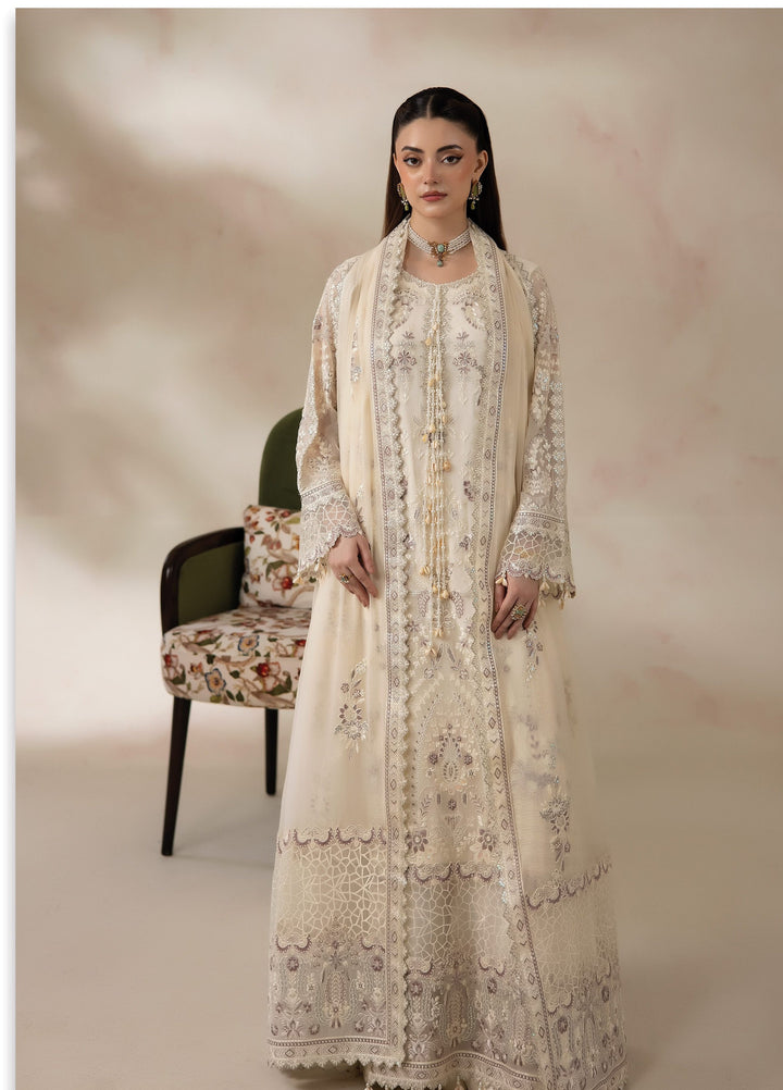 La Fiora by Imrozia Premium Unstitched Embroidered Chiffon 3 Piece Suit IP26ULC ROSELLE I-282 - Wedding Collection