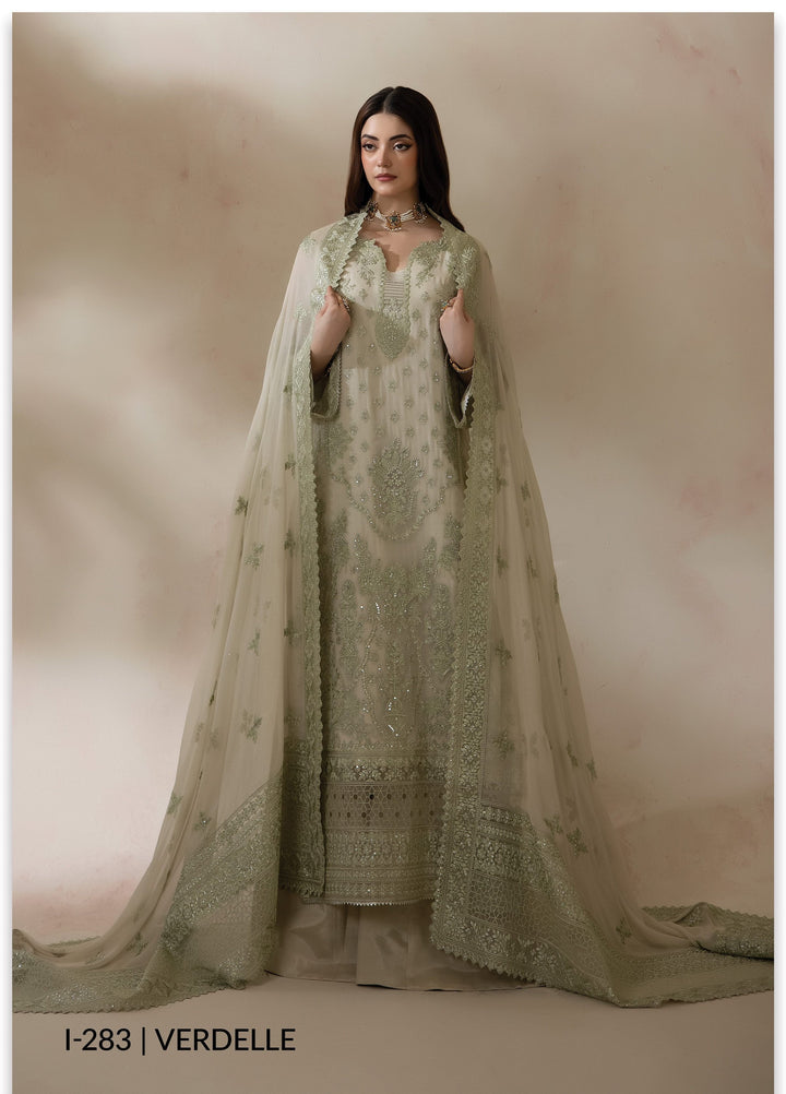 La Fiora by Imrozia Premium Unstitched Embroidered Chiffon 3 Piece Suit IP26ULC VERDELLE I-283 - Wedding Collection
