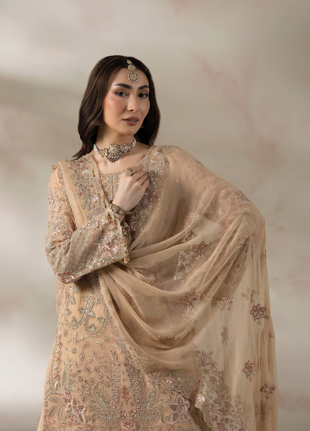 La Fiora by Imrozia Premium Unstitched Embroidered Chiffon 3 Piece Suit IP26ULC I-285 CHANTILLY - Wedding Collection