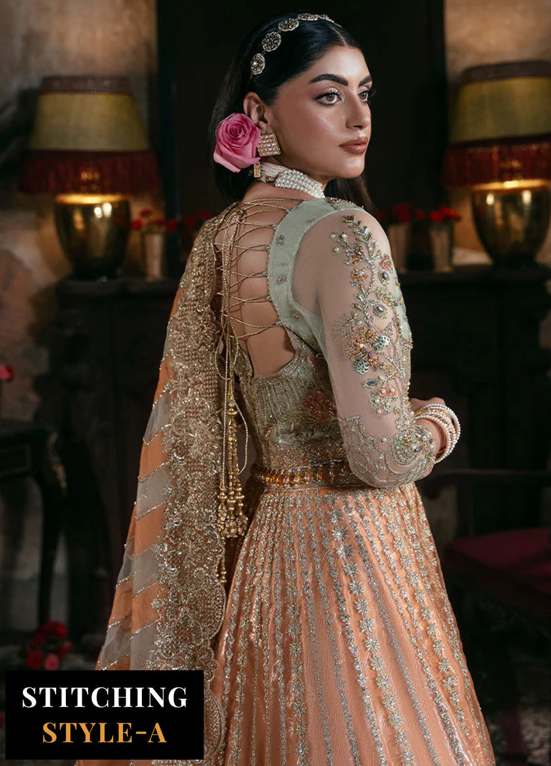 Noor e Naaz by Imrozia  Embroidered Net 3 Piece Suit IB-56 Sitarah