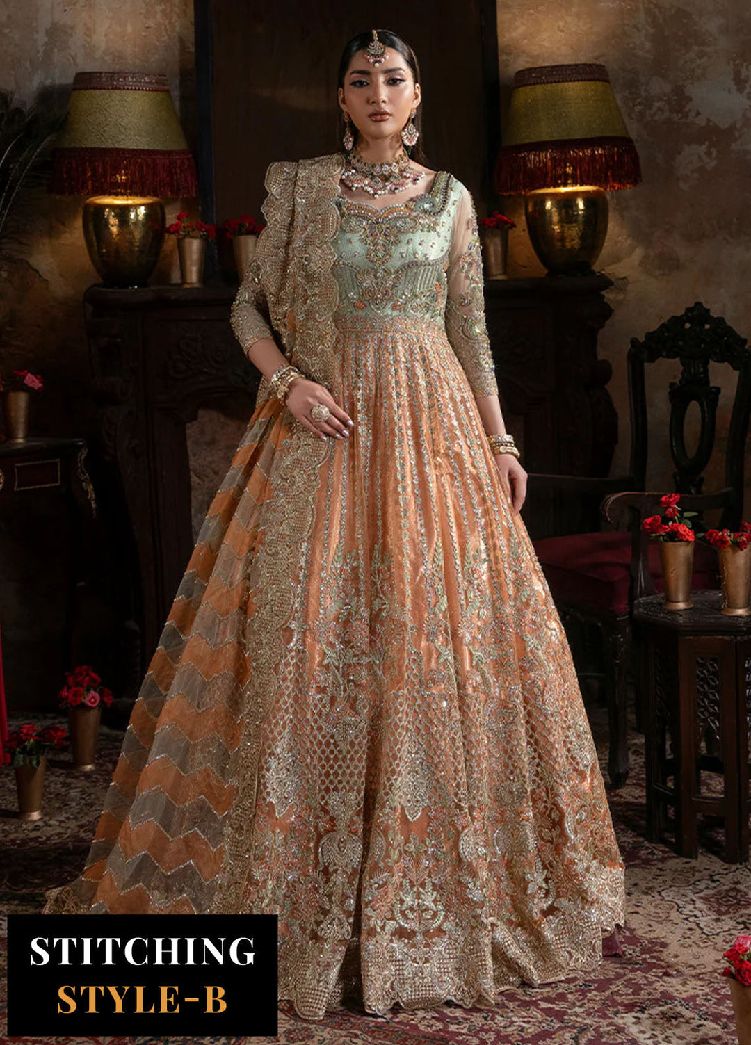 Noor e Naaz by Imrozia  Embroidered Net 3 Piece Suit IB-56 Sitarah