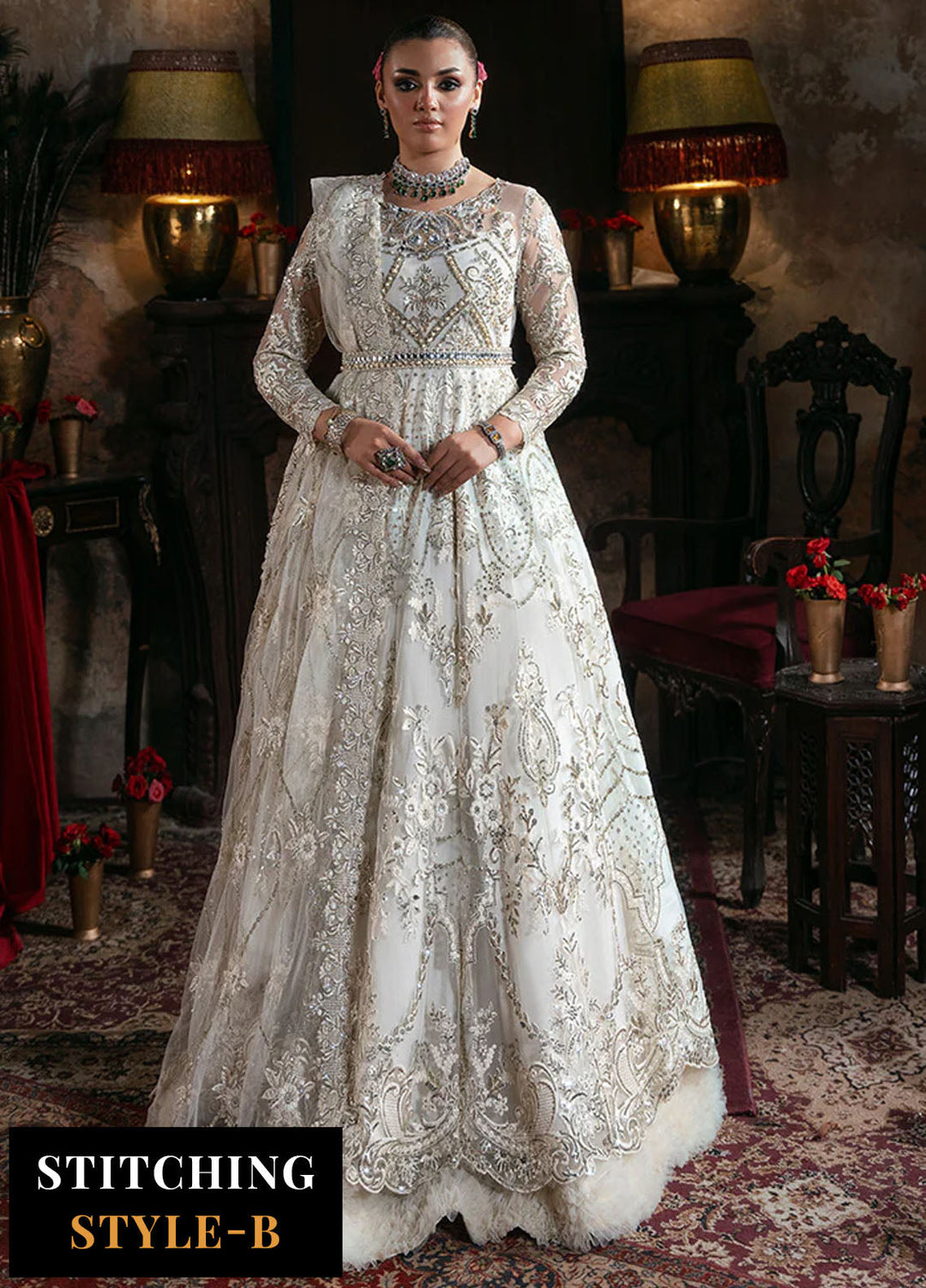 Noor e Naaz by Imrozia  Embroidered Net 3 Piece Suit IB-57 Jahanara