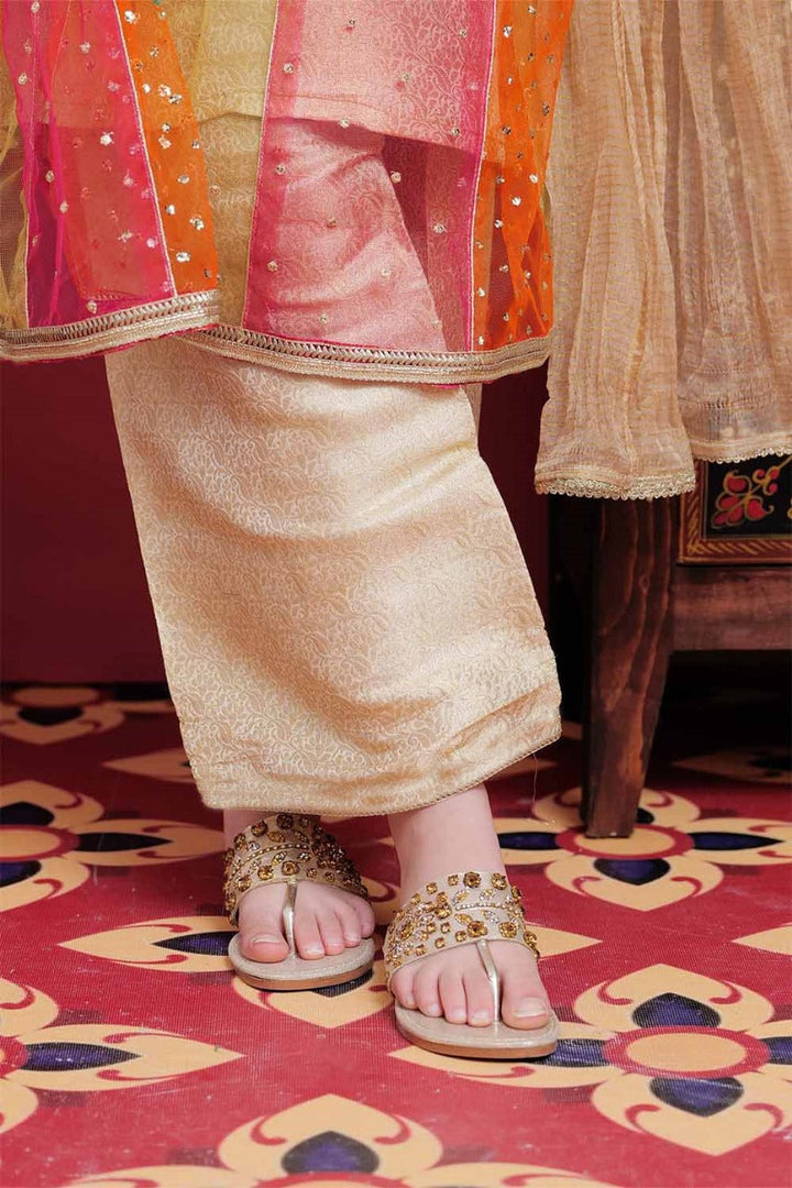 Senorita Kids RTW Multicolor and Gold Formal 3 Piece Suit Banarsi Net KDD-02095 - Winter Collection