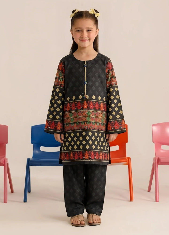 Everyday Edit by Style Up Girls RTW Printed Poly Lawn 2 Piece Suit Black Ember - Casual Collection