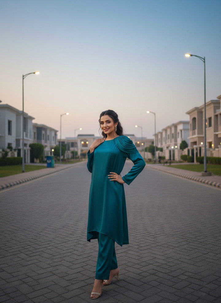 Syah Women RTW Solids Silk 2 Piece Suit Nyla - Festive Collection