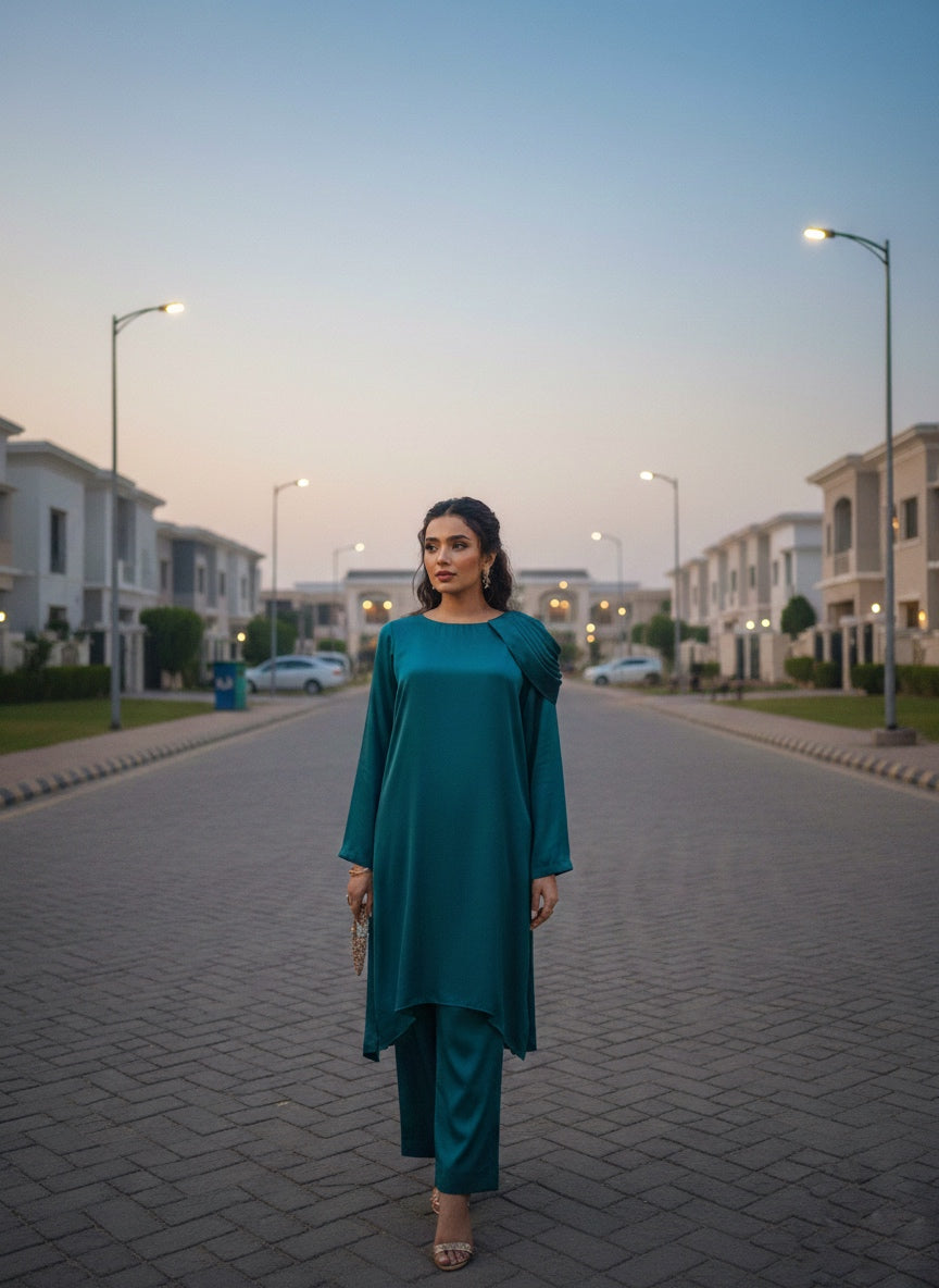 Syah Women RTW Solids Silk 2 Piece Suit Nyla - Festive Collection