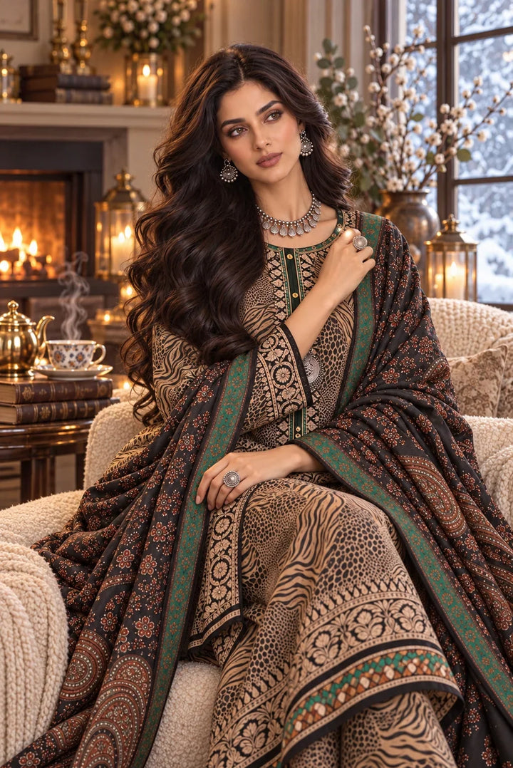 Noor by Saadia Asad Unstitched Printed Linen 3 Piece Suit SA26UNL D1 A - Winter Collection