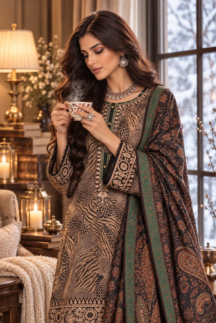Noor by Saadia Asad Unstitched Printed Linen 3 Piece Suit SA26UNL D1 A - Winter Collection