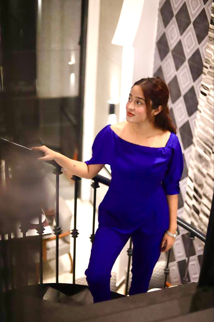 Syah Women RTW Solids Grip Georgette 1 Piece Royal - Festive Collection