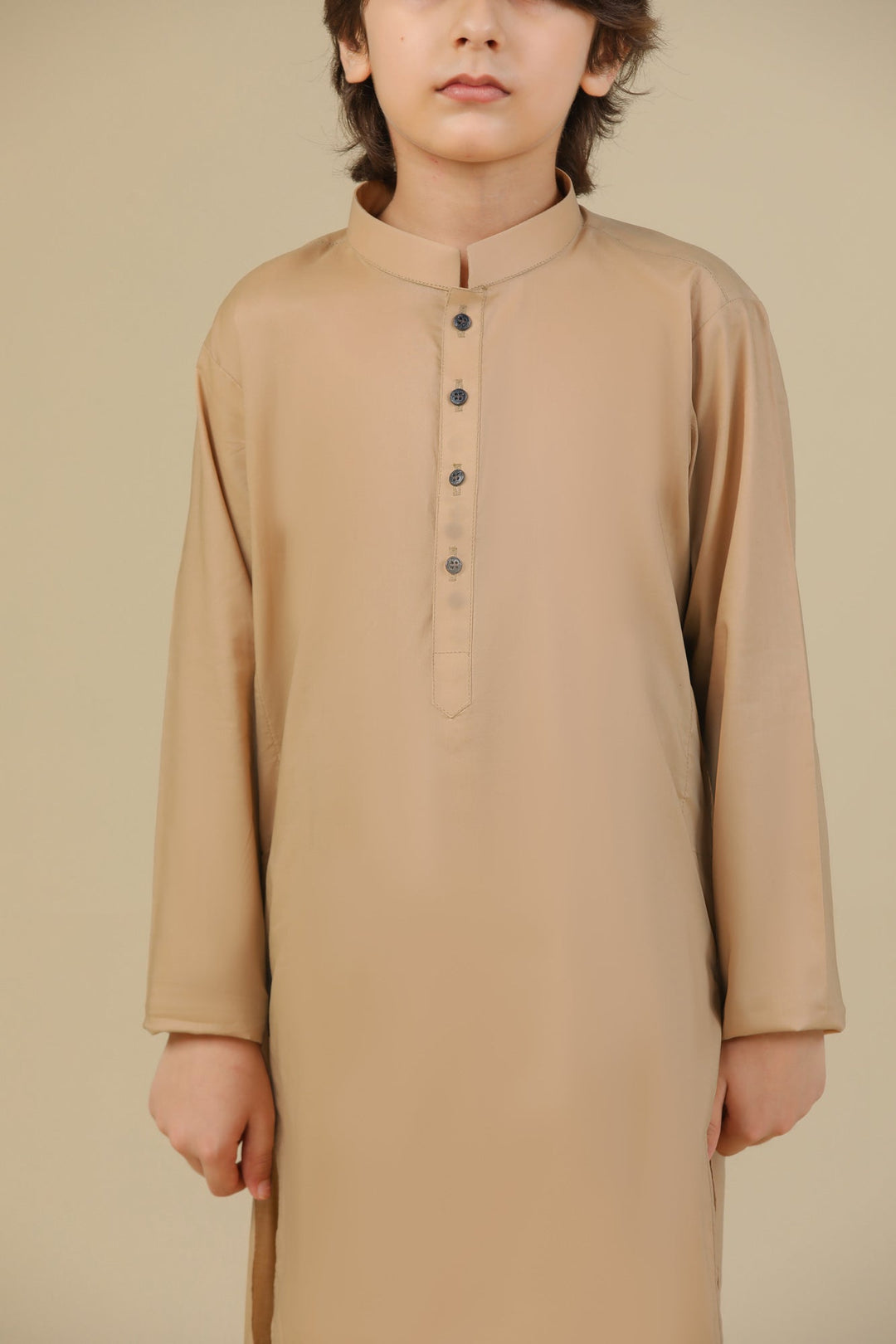 Muraqsh Ready To Wear Solids Cotton Boys Camel Kurta Trouser MUR-CSCKT - Summer Collection