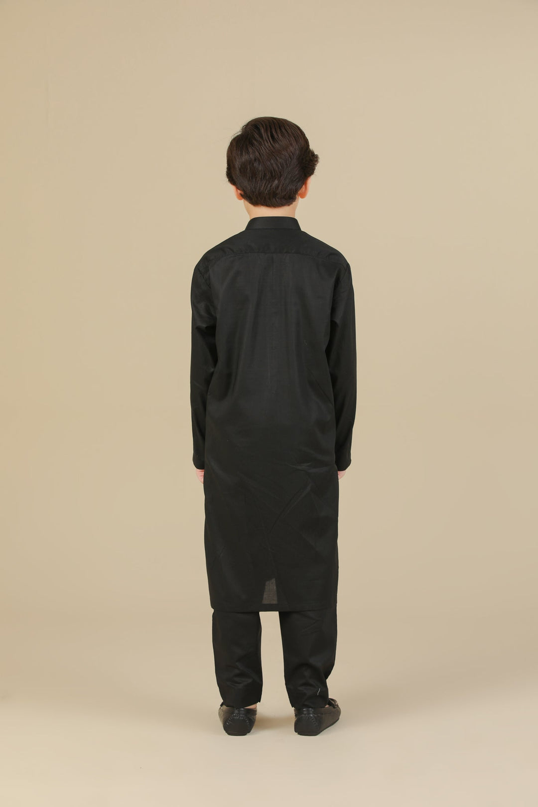 Muraqsh Ready To Wear Solids Cotton Boys Black Kurta Trouser MUR-BSCKT - Summer Collection