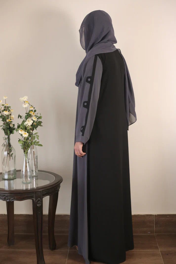 Raya by Bibayas Pret Plain Georgett 2 Piece Abaya Lina