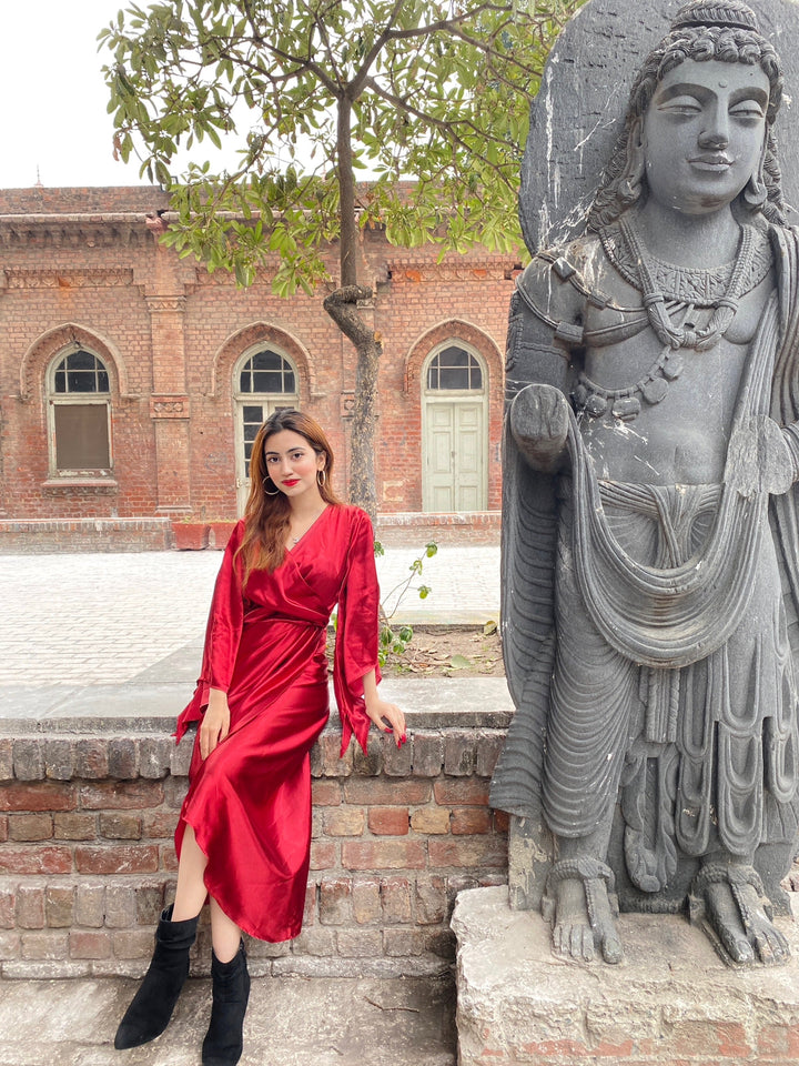 Qais by Syah Women RTW Solids Silk 1 Piece Spaghetti Straps Silk Dress - Festive Collection
