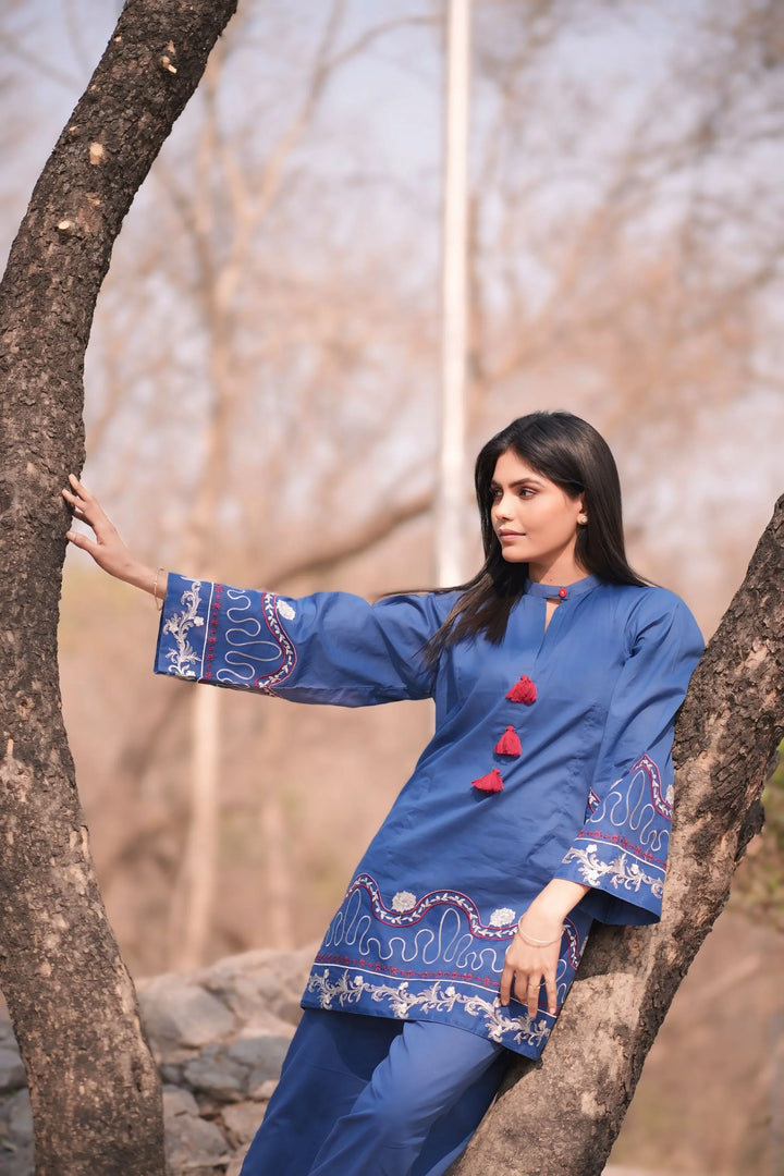 Urban Cut RTW Embroidered Cotton Co-Ord Sets Suit C-34 - Casual Collection