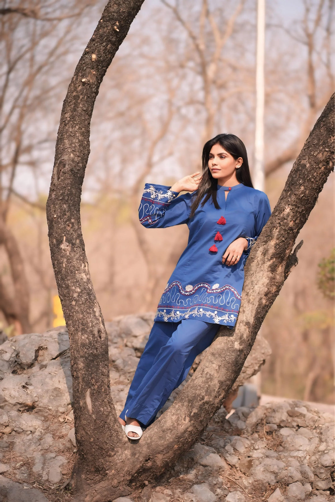 Urban Cut RTW Embroidered Cotton Co-Ord Sets Suit C-34 - Casual Collection