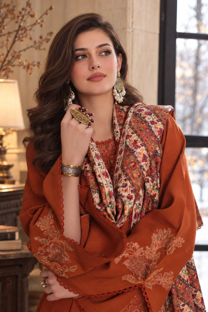 Noor by Saadia Asad Unstitched Embroidered Linen 3 Piece Suit SA26UNL D10 B - Winter Collection