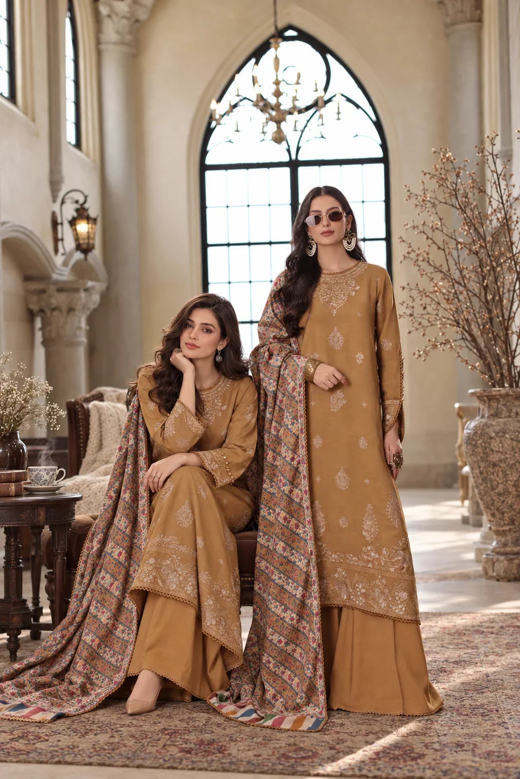Noor by Saadia Asad Unstitched Embroidered Linen 3 Piece Suit SA26UNL D10 A - Winter Collection