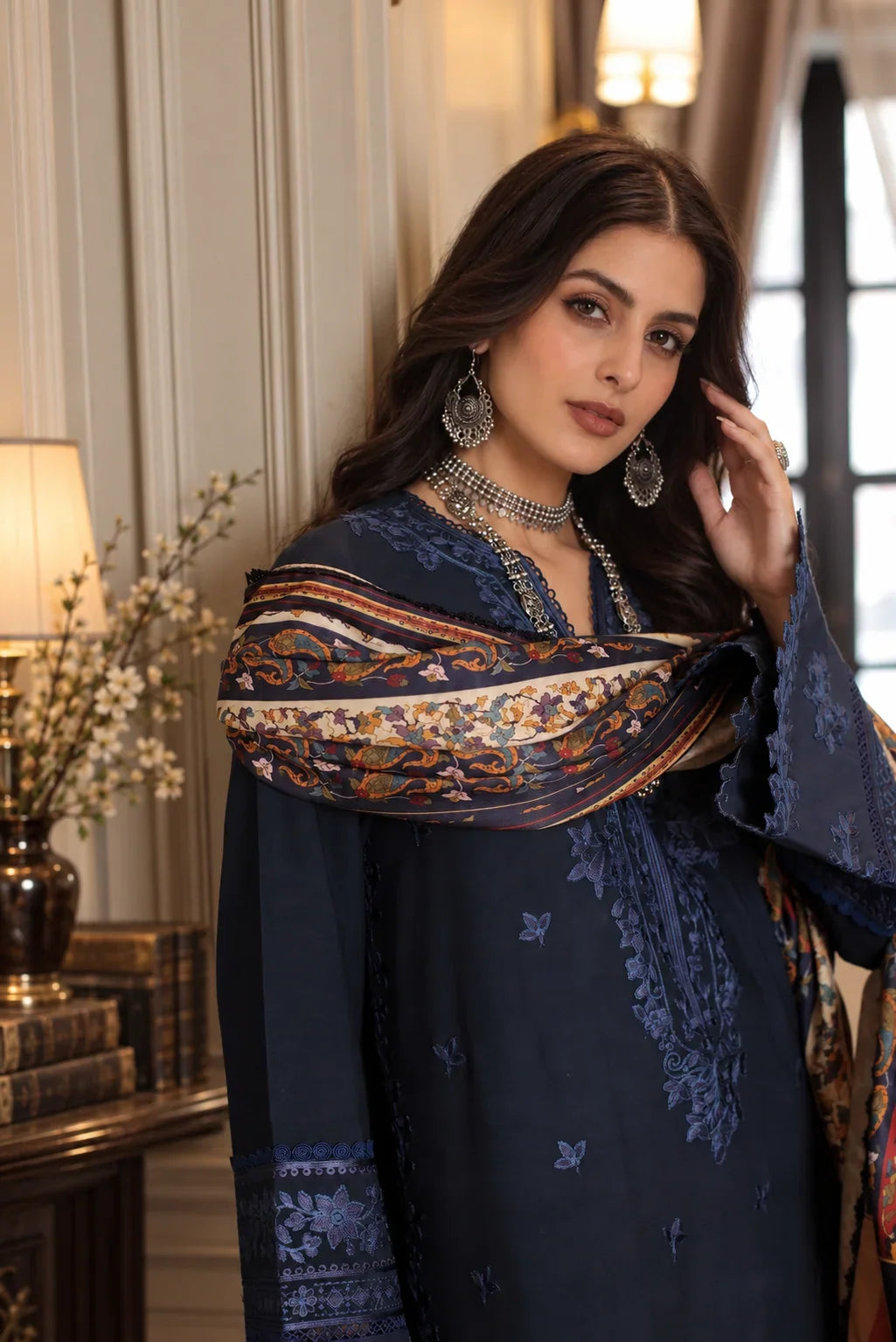 Noor by Saadia Asad Unstitched Embroidered Linen 3 Piece Suit SA26UNL D7 A - Winter Collection