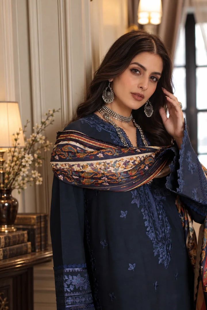 Noor by Saadia Asad Unstitched Embroidered Linen 3 Piece Suit SA26UNL D7 A - Winter Collection