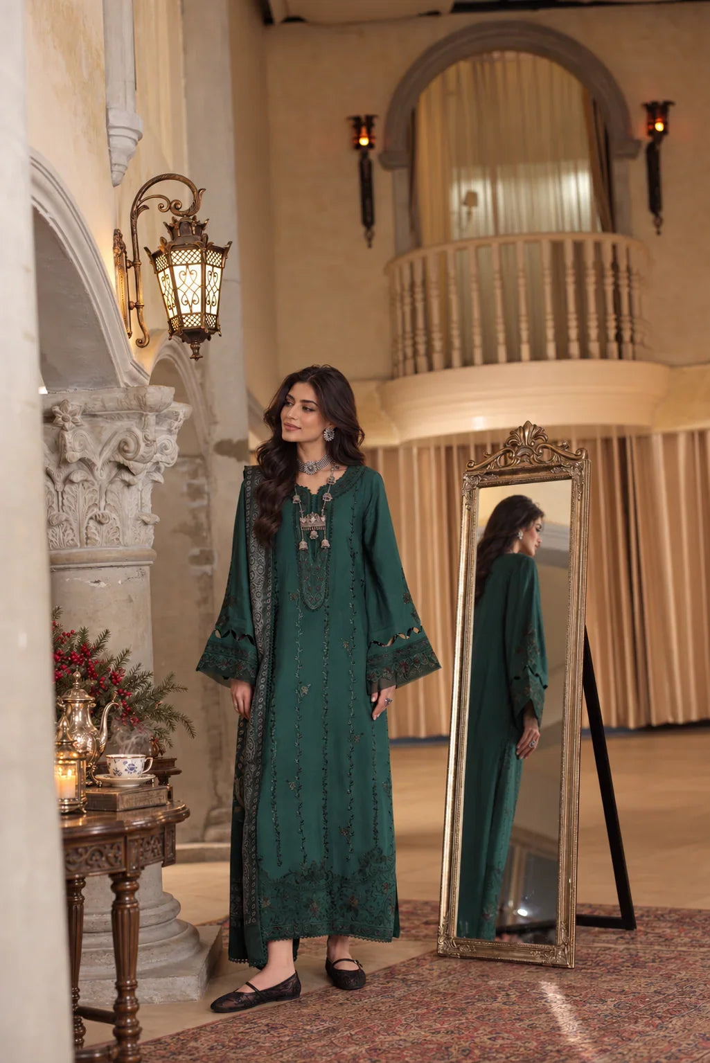 Noor by Saadia Asad Unstitched Embroidered Linen 3 Piece Suit SA26UNL D5 B - Winter Collection