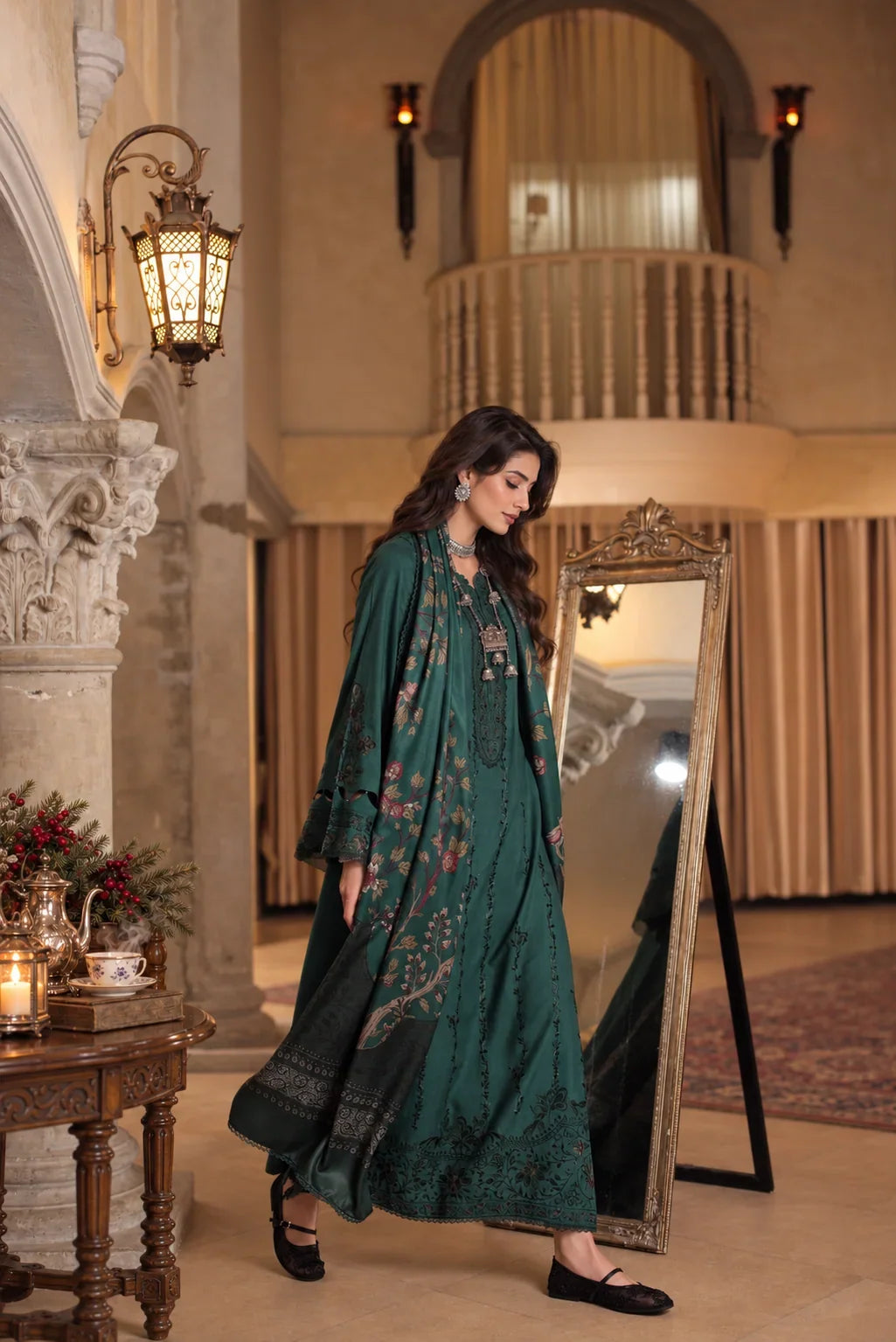 Noor by Saadia Asad Unstitched Embroidered Linen 3 Piece Suit SA26UNL D5 B - Winter Collection