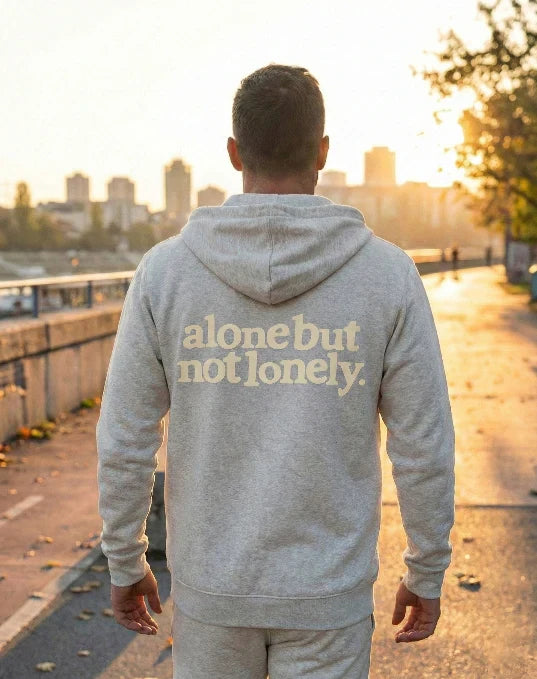 Urban Cut Unisex RTW Printed Fleece 1 Piece Suit Alone But Not Lonely Hoodie Casual Collection