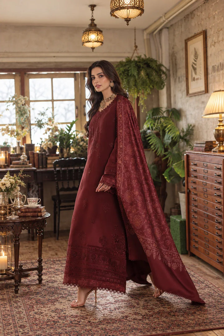 Noor by Saadia Asad Unstitched Embroidered Linen 3 Piece Suit SA26UNL D3 B - Winter Collection