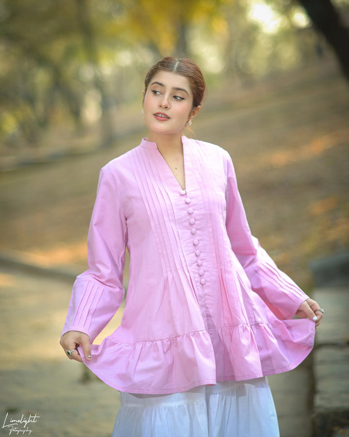 Urban Cut RTW Solids Cotton 1 Piece Pleated Kurti Casual Collection