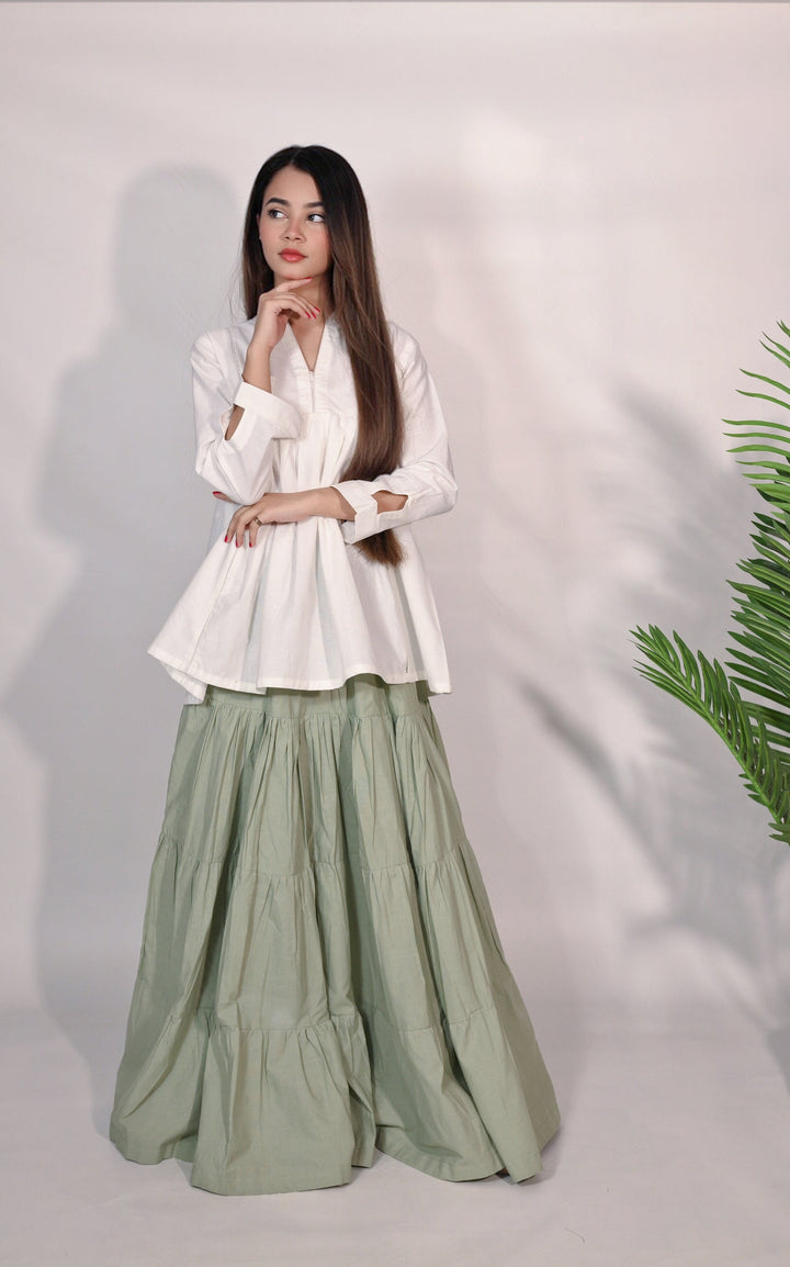 Urban Cut RTW Solids Cotton 1 Piece Green Maxi Casual Collection