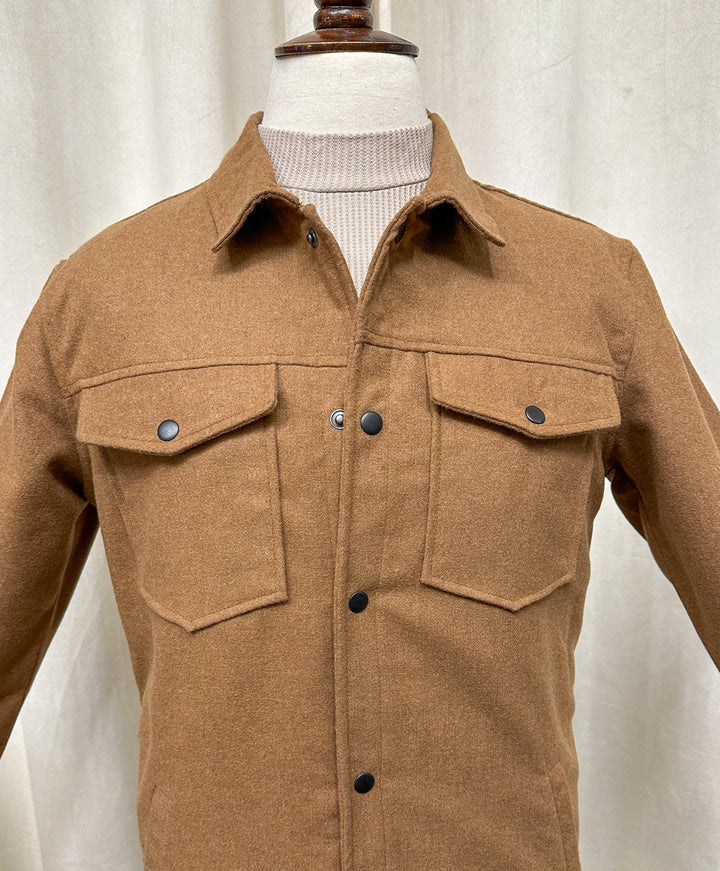 Muraqsh Ready To Wear Solids Cotton Men Camel Wool Coat ABD-CWC - Summer Collection