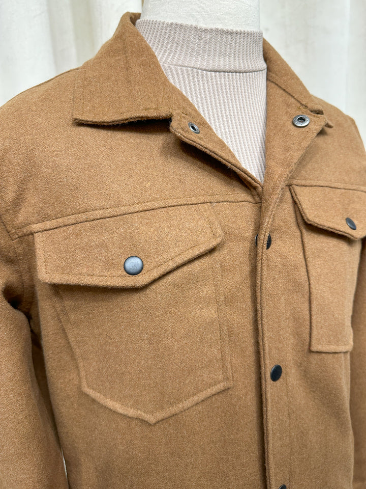 Muraqsh Ready To Wear Solids Cotton Men Camel Wool Coat ABD-CWC - Summer Collection