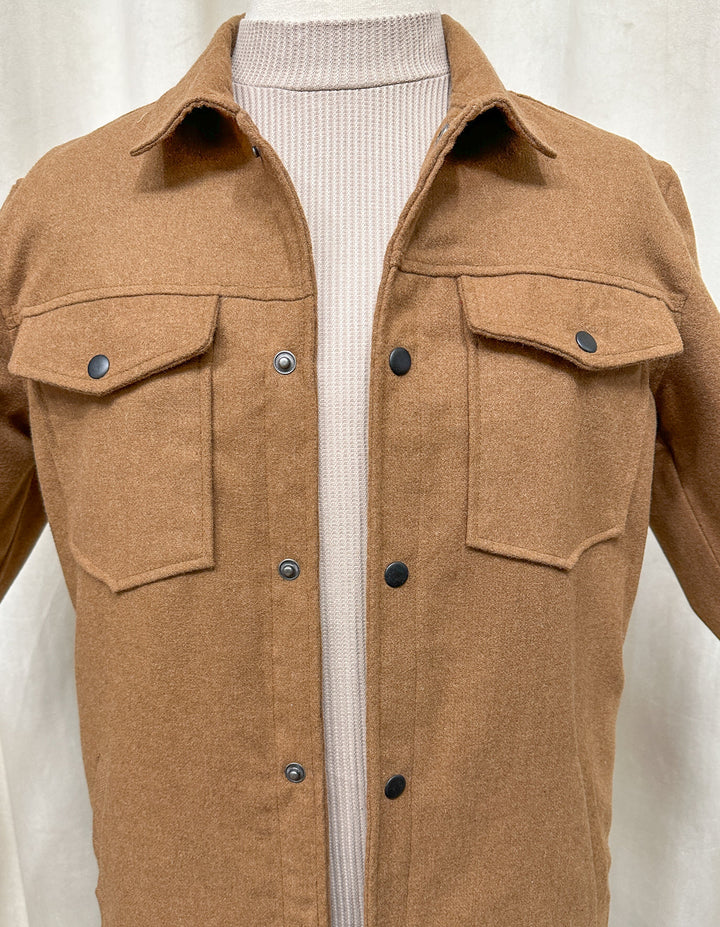 Muraqsh Ready To Wear Solids Cotton Men Camel Wool Coat ABD-CWC - Summer Collection
