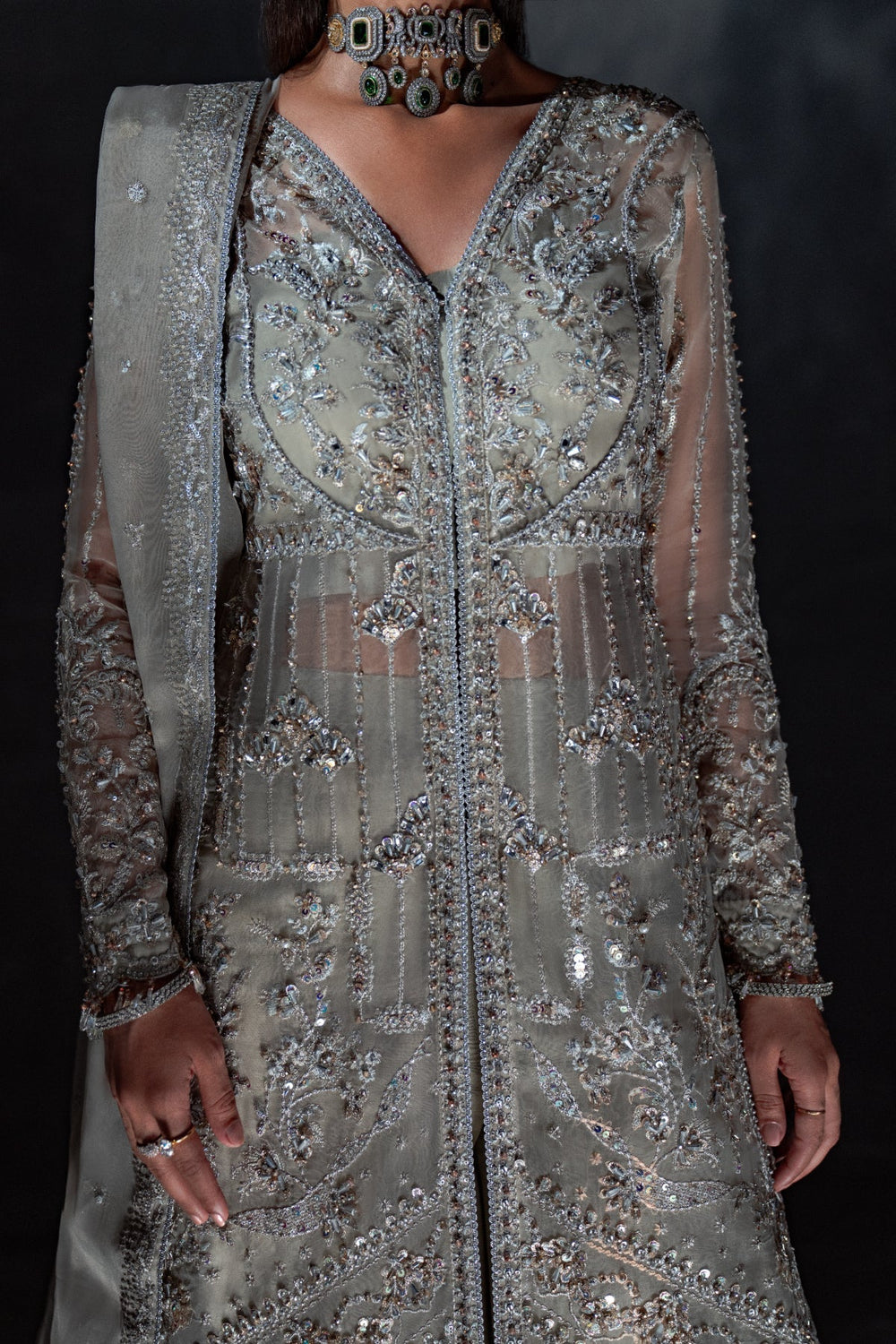 Reve Dore by Enzo RTW Hand work Organza 3 Piece Suit SILVA Wedding Collection